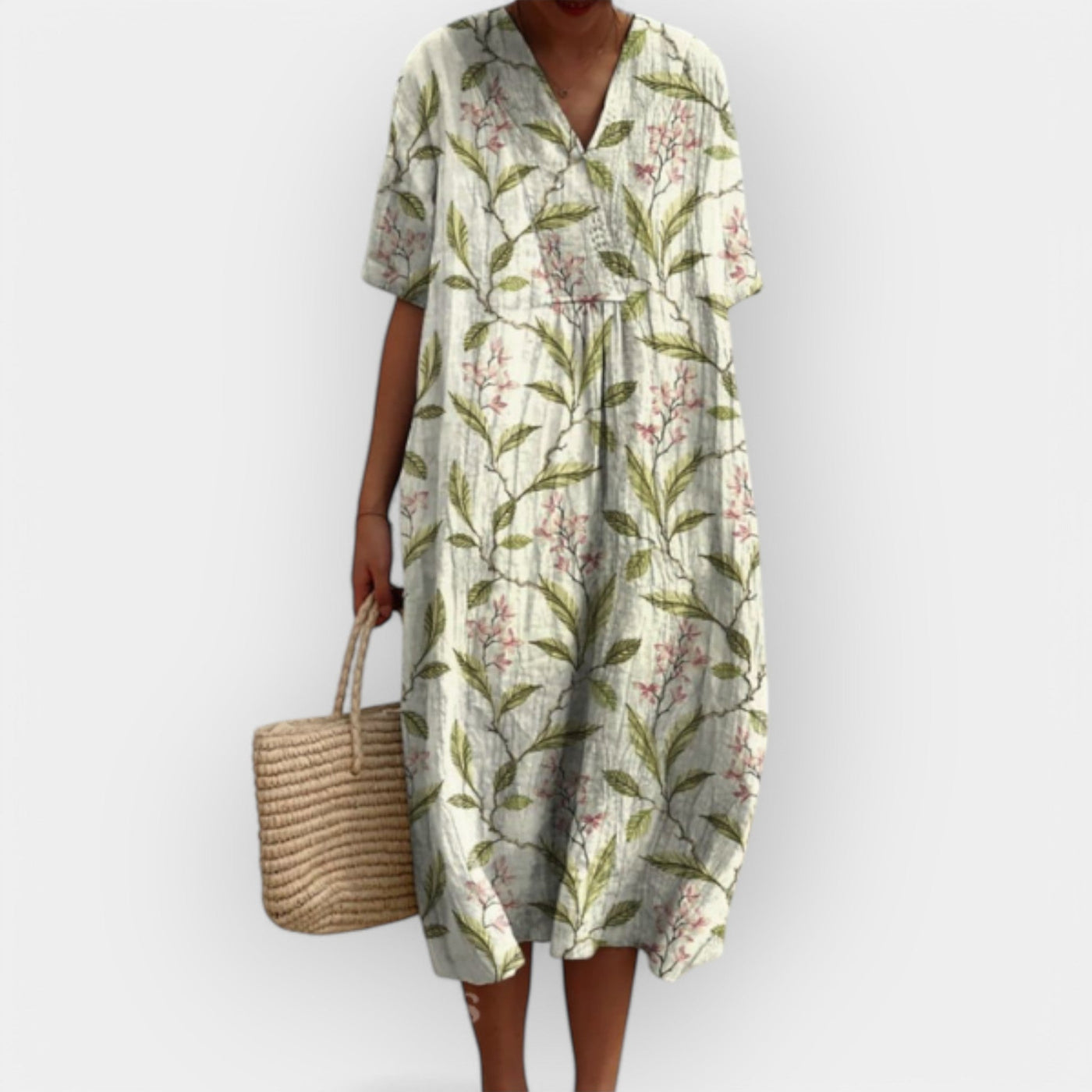 ליאורה™ | שמלת מידי מודרנית עם מחשוף V