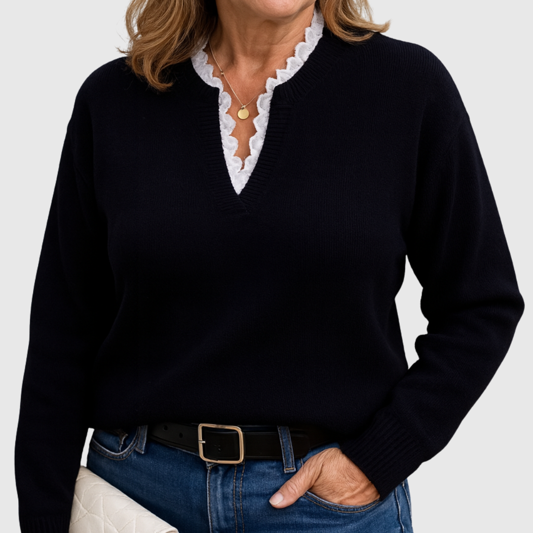 קלייר™ | סוודר אלגנטי עם צווארון גבוה