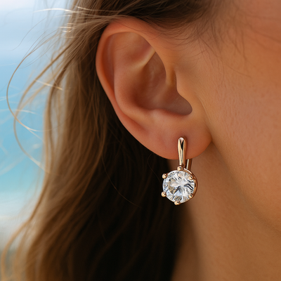 סלסט | עגילים בצורת טבעת עם צ'ירקוניה עגלגלה