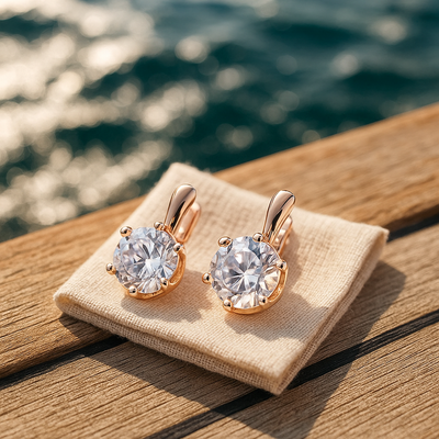 סלסט | עגילים בצורת טבעת עם צ'ירקוניה עגלגלה