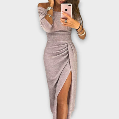 יעל™ | שמלת כתף חשופה אלגנטית