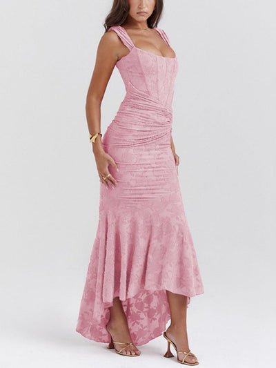 לורן™ | שמלת מקסי פרחונית כחולה