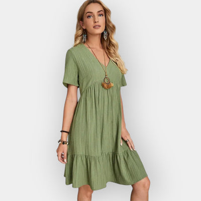 ליאורה™ | שמלת מידי עם צווארון