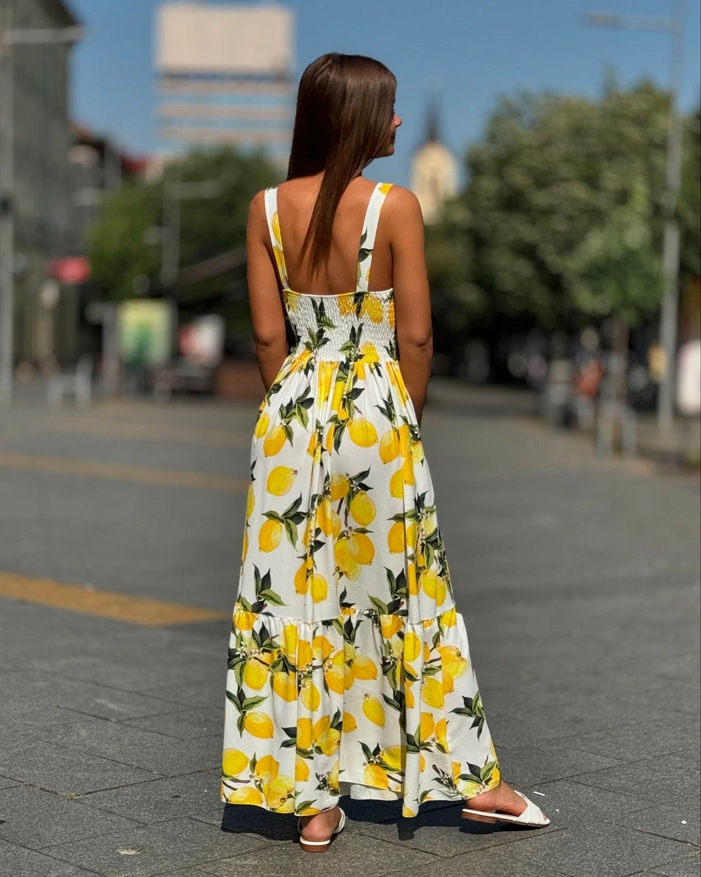 קורל™ | שמלה ארוכה עם כתפיות דקות