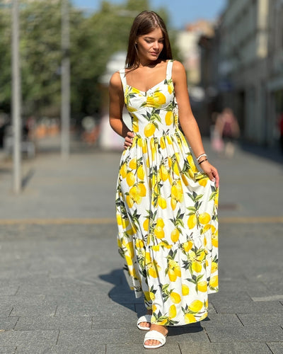 קורל™ | שמלה ארוכה עם כתפיות דקות