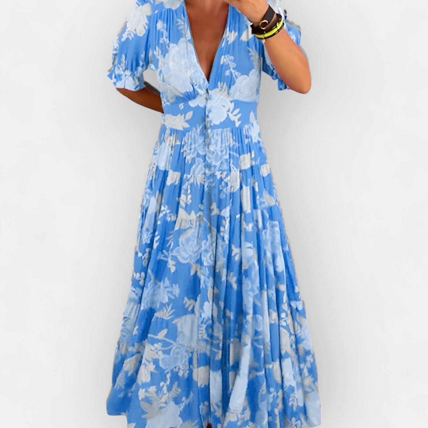 ליאורה™ | שמלת מקסי פסים בוהו