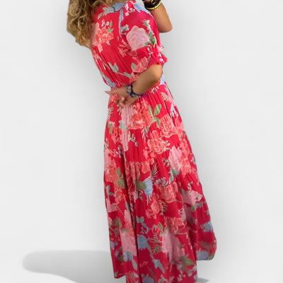 ליאורה™ | שמלת מקסי פסים בוהו