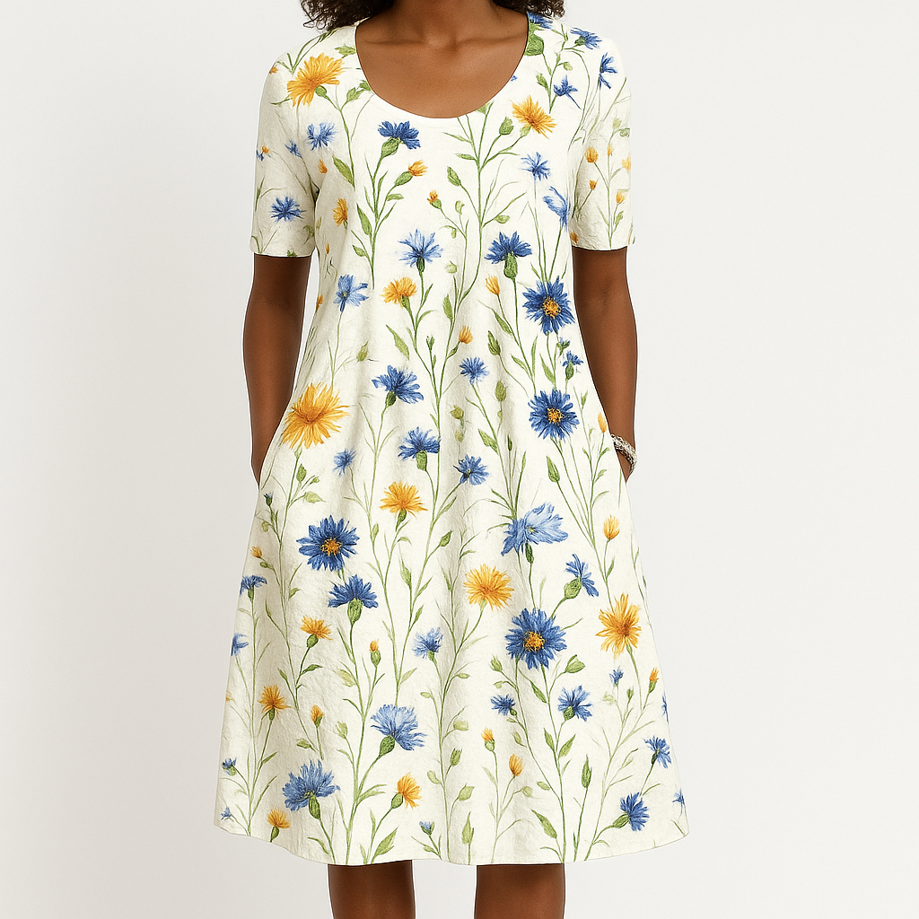 ליאורה™ | שמלת מידי עם מחשוף V