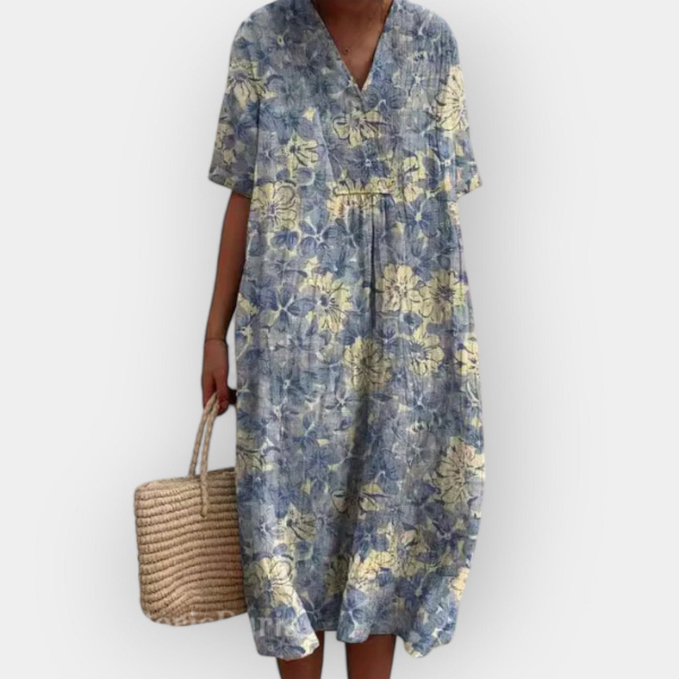 ליאורה™ | שמלת מידי מודרנית עם מחשוף V