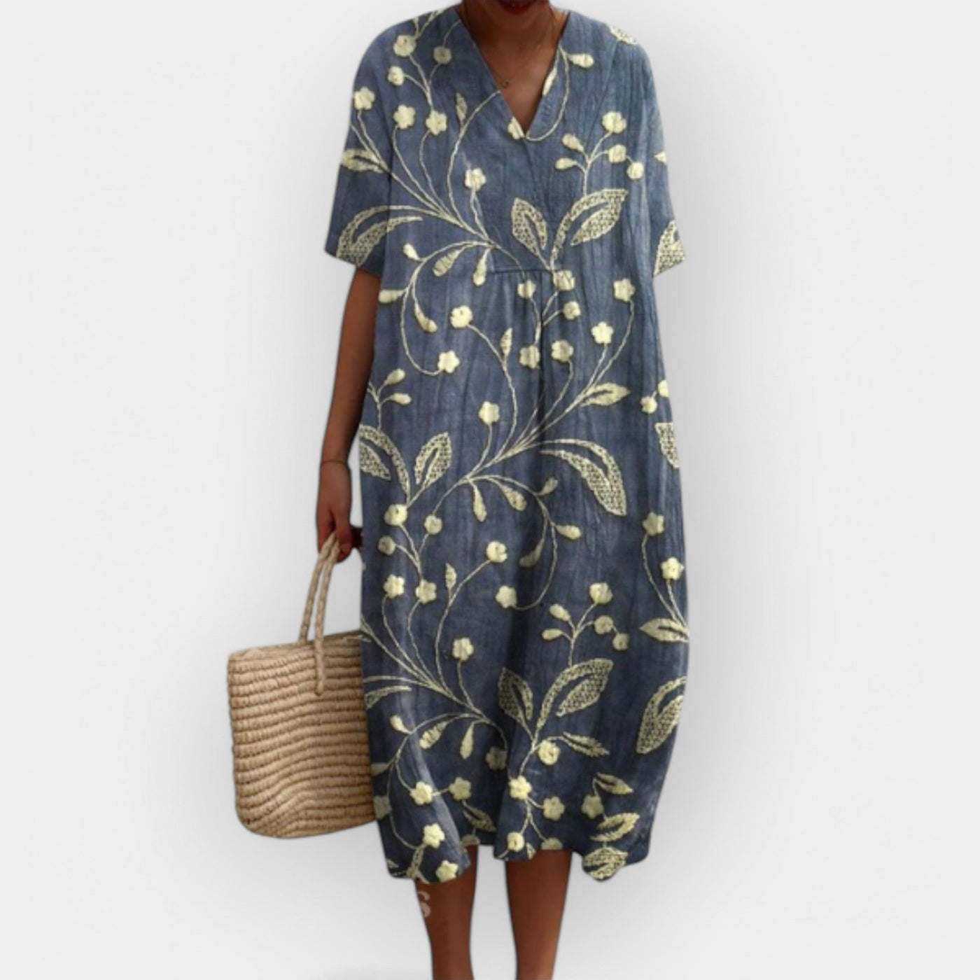 ליאורה™ | שמלת מידי מודרנית עם מחשוף V