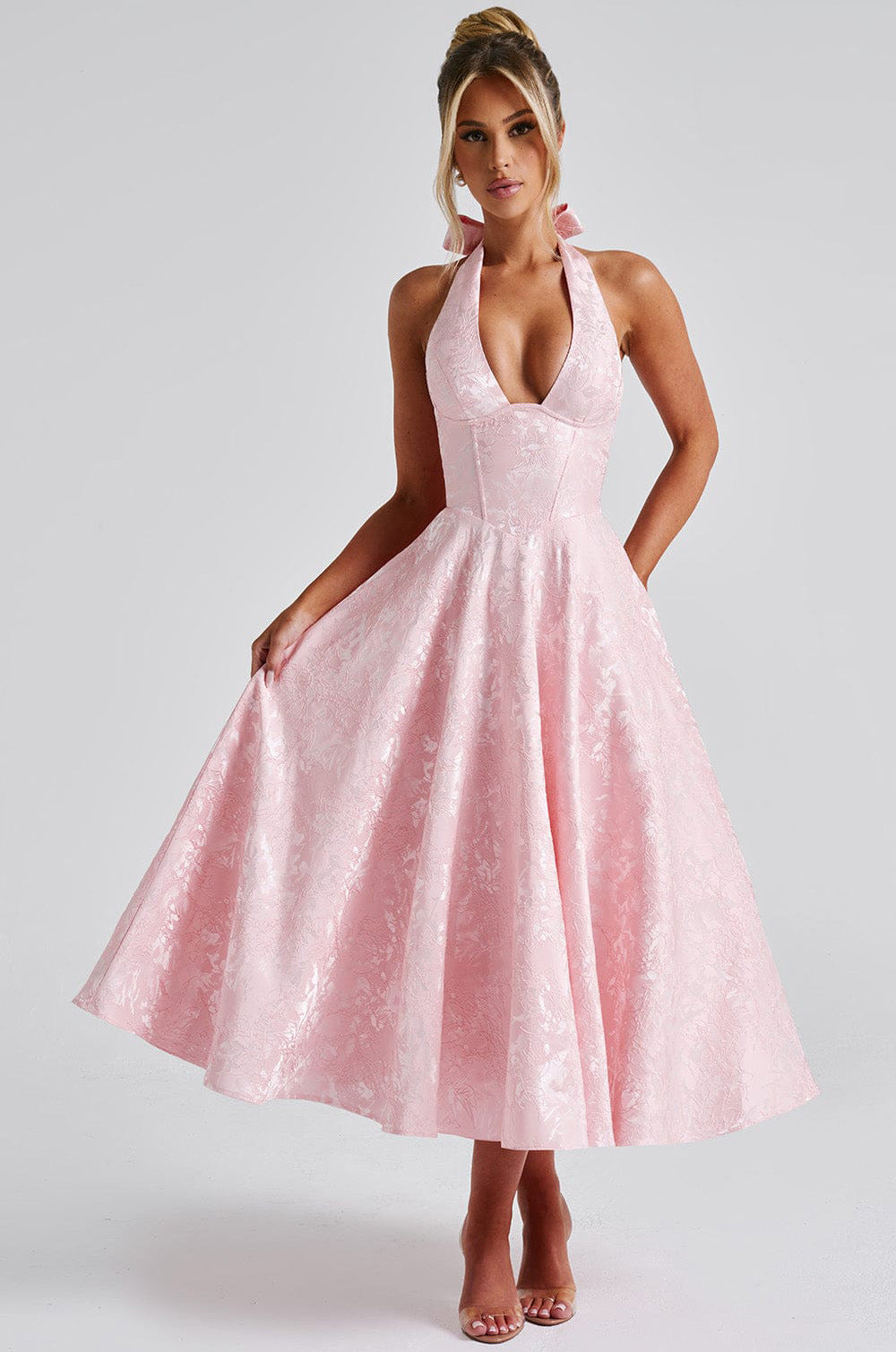 מאיה™ | שמלת מידי אלגנטית לימון