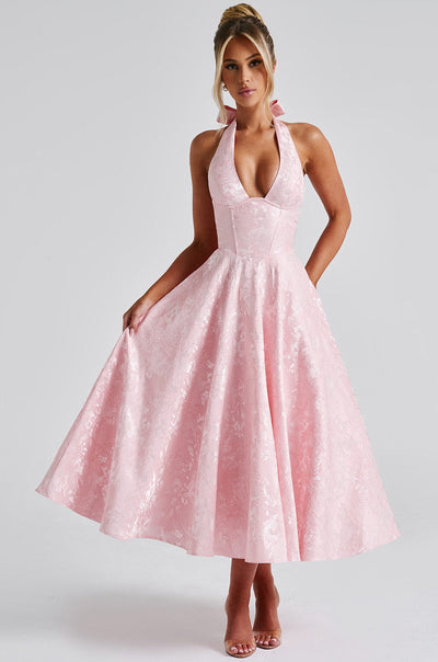 מאיה™ | שמלת מידי אלגנטית לימון