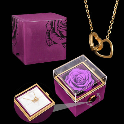 ופסת ורד נצחי™ | מתנה רומנטית עם שרשרת חרוטה