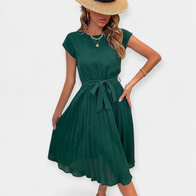 ליאורה™ | שמלת סטן א-סימטרית