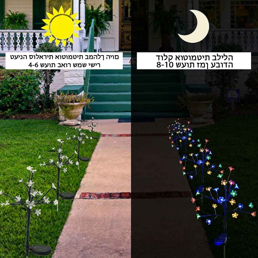 פלורהגלו™ | מנורות גן סולאריות פרחוניות (2 חבילות)