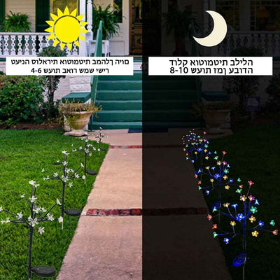 פלורהגלו™ | מנורות גן סולאריות פרחוניות (2 חבילות)