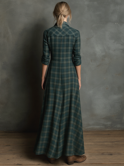 פסים™ | שמלת מקסי עם צווארון