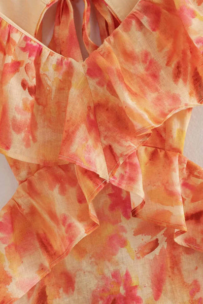 אריאלה™ | שמלת רפלים פרחונית