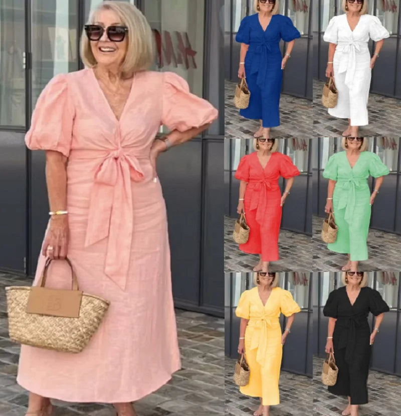 נטשה™ | שמלת אלגנטית עם מחשוף וי