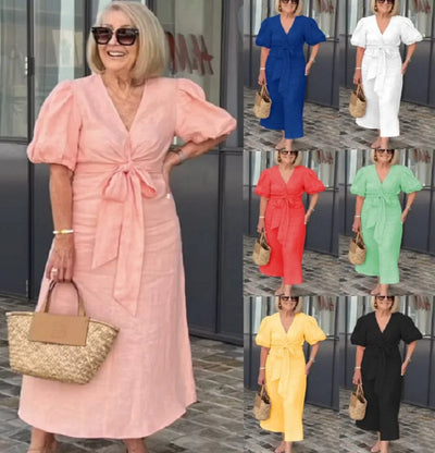 נטשה™ | שמלת אלגנטית עם מחשוף וי