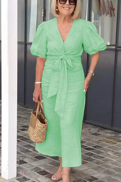 נטשה™ | שמלת אלגנטית עם מחשוף וי