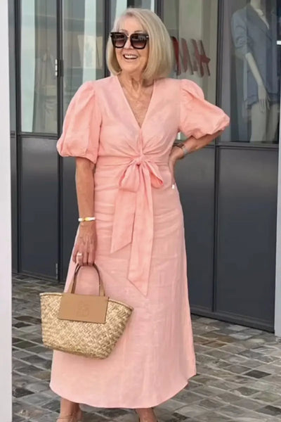 נטשה™ | שמלת אלגנטית עם מחשוף וי