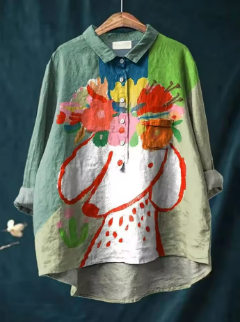 טליה™ | חולצה בהדפס פרחים וכלבים