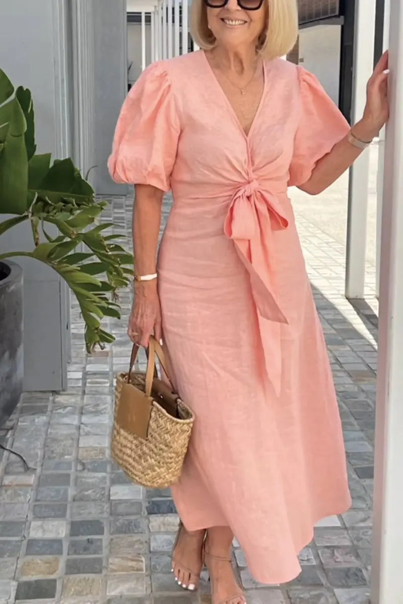 נטשה™ | שמלת אלגנטית עם מחשוף וי