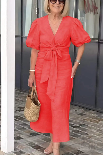 נטשה™ | שמלת אלגנטית עם מחשוף וי