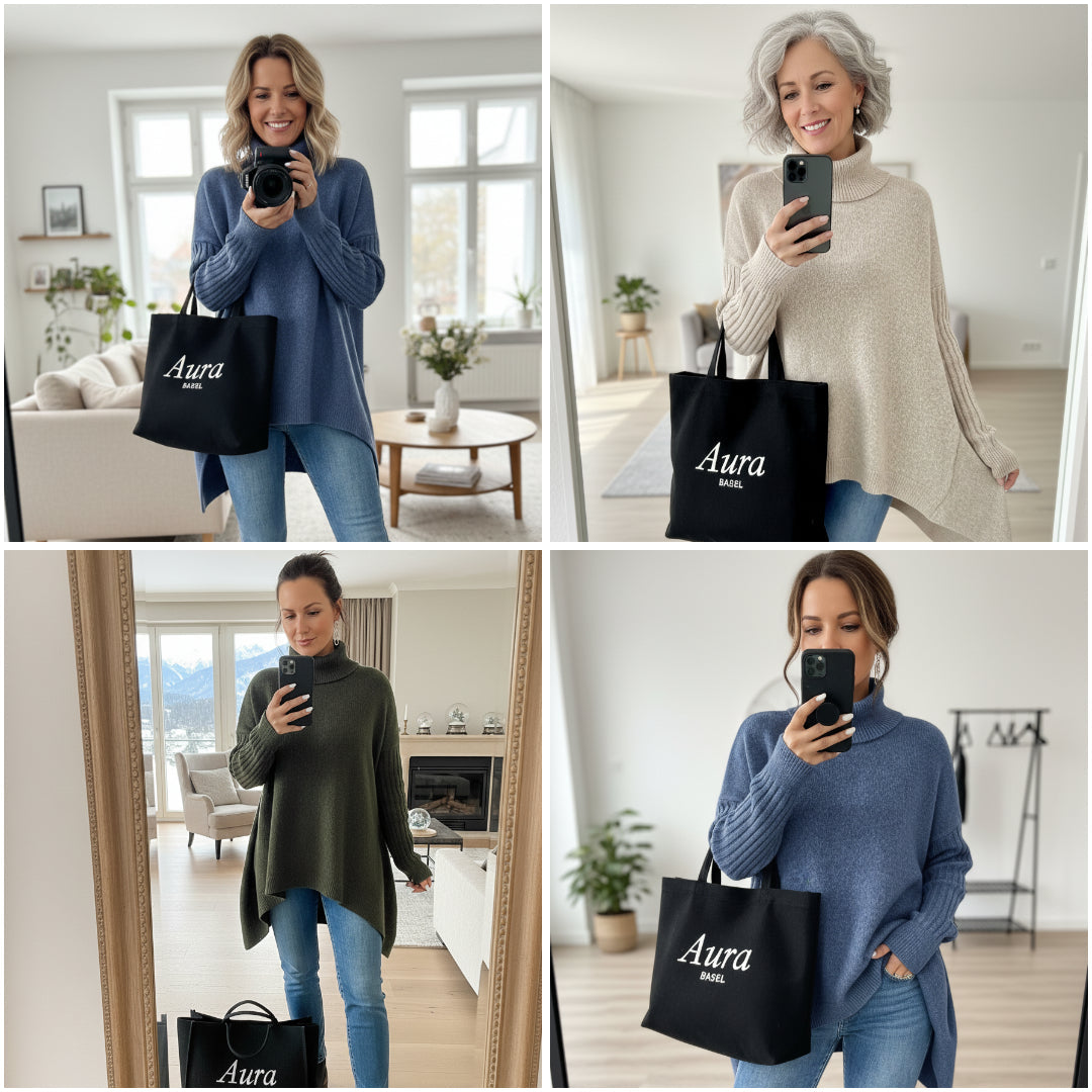 פטרישה™ | סוודר עם צווארון גבוה