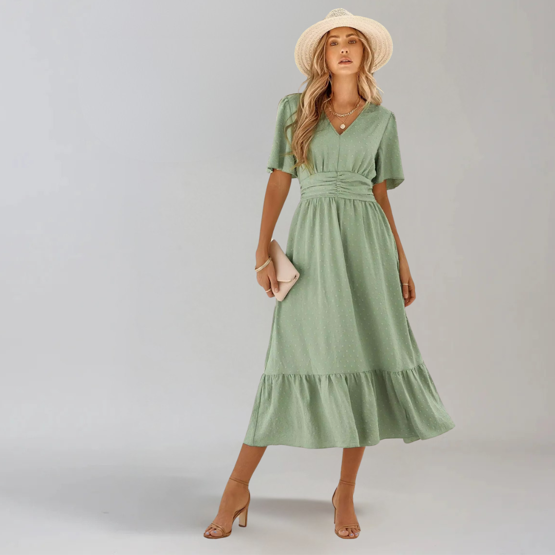 אריה™ | שמלת מידי עם מחשוף בצורת V