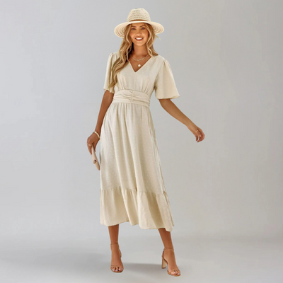 אריה™ | שמלת מידי עם מחשוף בצורת V