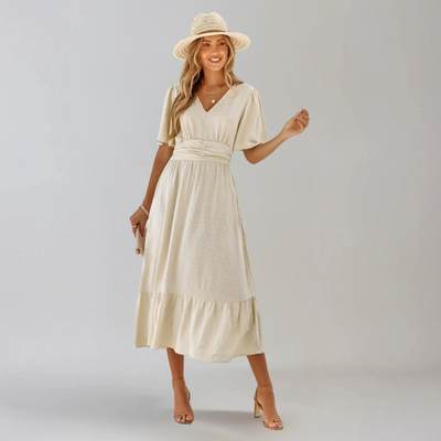 אריה™ | שמלת מידי עם מחשוף בצורת V