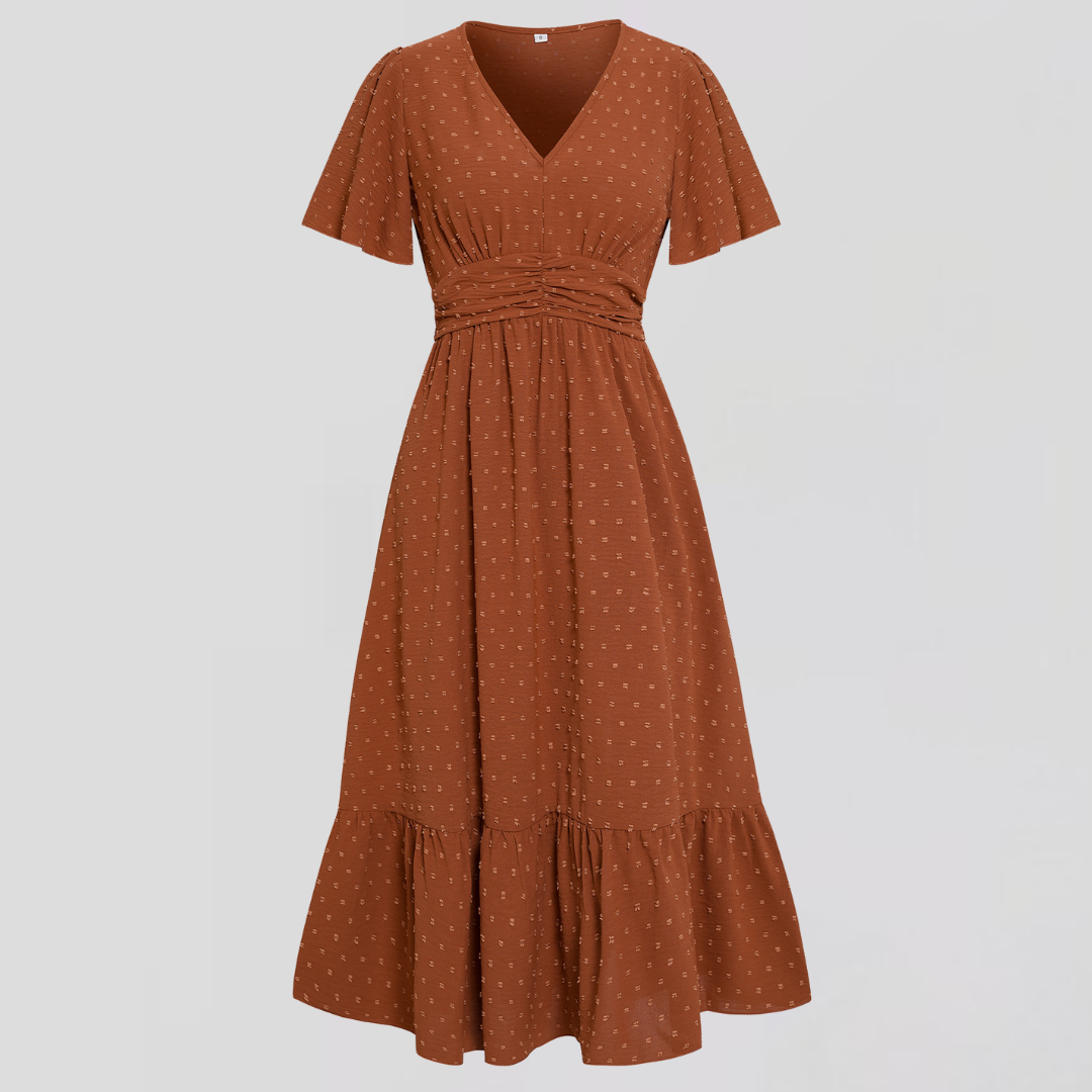 אריה™ | שמלת מידי עם מחשוף בצורת V