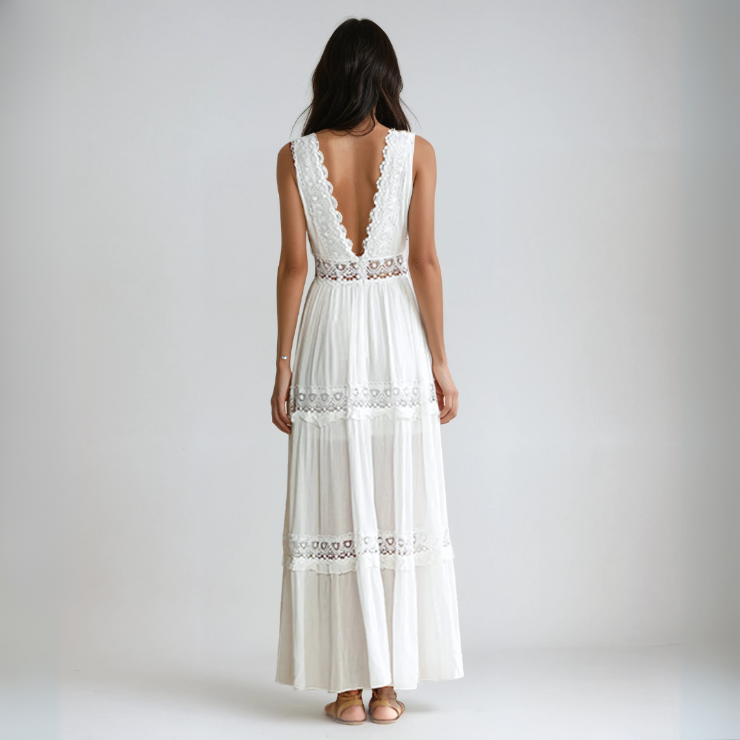 ביאנקה™ | שמלה ארוכה עם רקמות תחרה