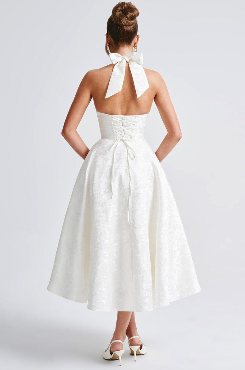 מאיה™ | שמלת מידי אלגנטית לימון