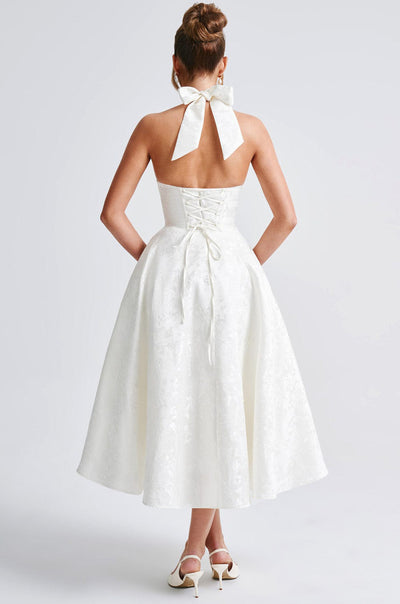 מאיה™ | שמלת מידי אלגנטית לימון