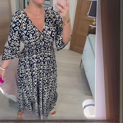 ליליה™ | שמלת בוהו מודפסת