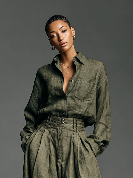 כותנה™ | סט שני חלקים עם שרוולים ארוכים