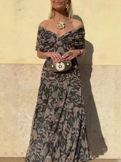 ליאן™ | שמלת מקסי כתפיים חשופות בפרחים