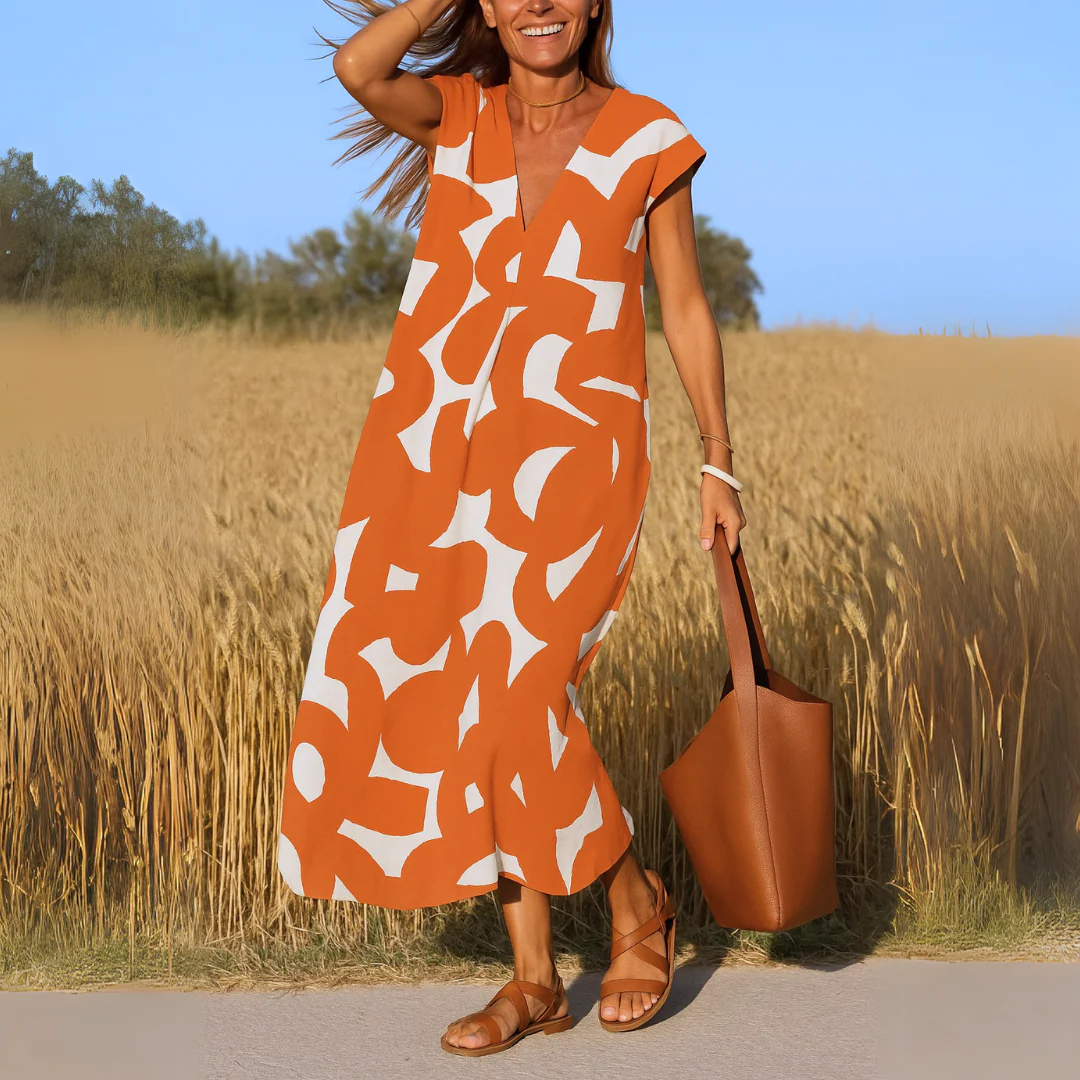 מלאני™ | שמלת מידי בהדפס צבעוני