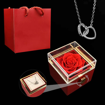 ופסת ורד נצחי™ | מתנה רומנטית עם שרשרת חרוטה
