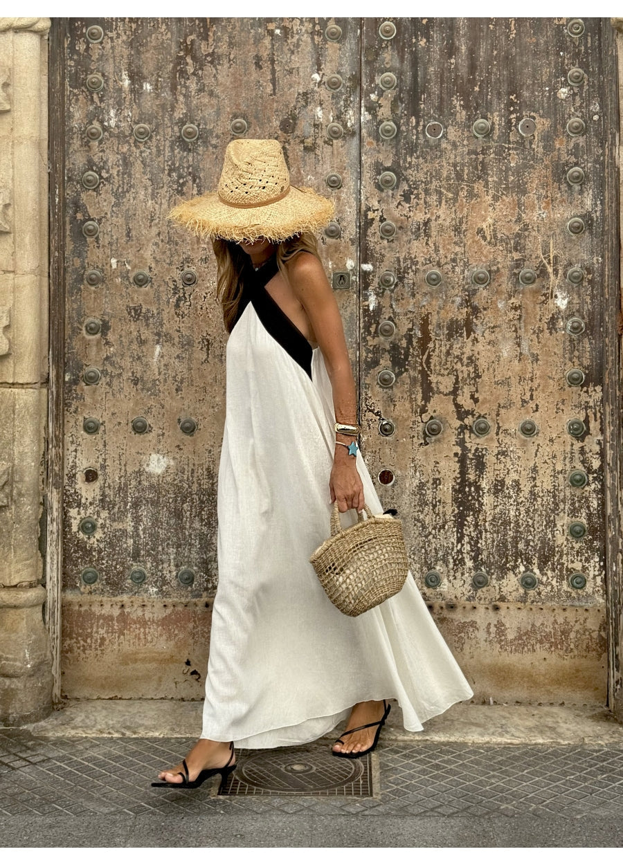 מִירָה™ | שמלה ארוכה עם צווארון הלטר