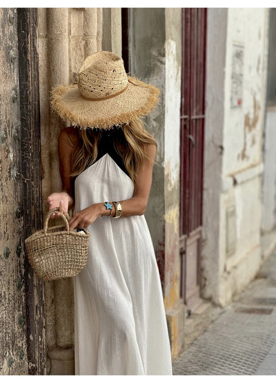 מִירָה™ | שמלה ארוכה עם צווארון הלטר