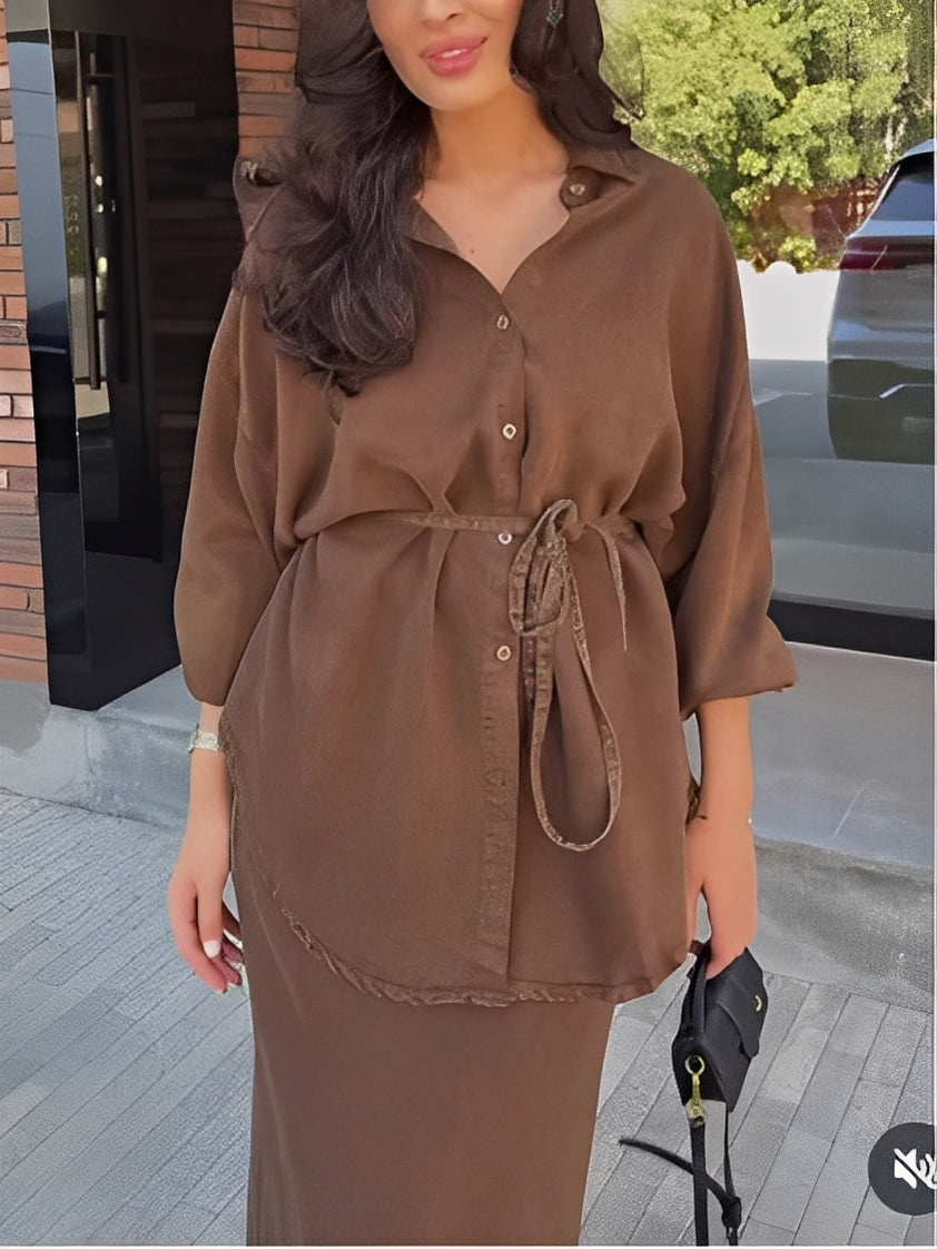 ליאורה™ | סט חולצה וחצאית